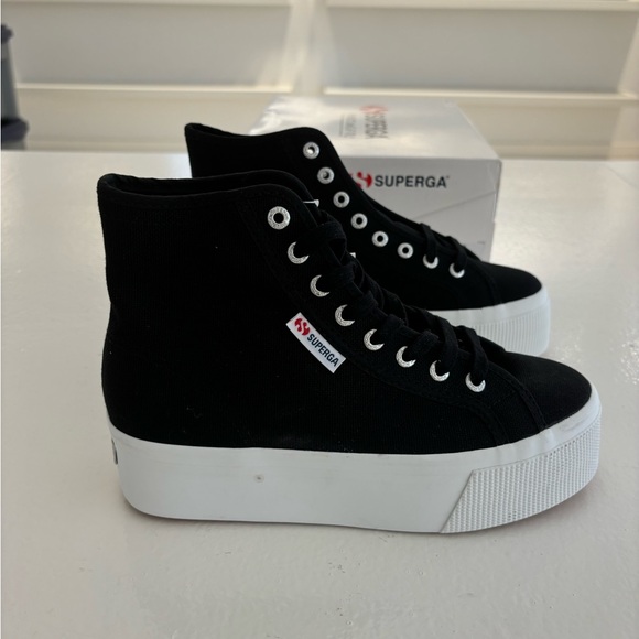 Superga 2708 High Top Sneakers Black 37.5 - Picture 3 of 6